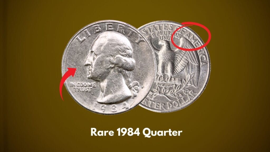 Group of 1984 Washington quarters from rolls showing typical uncirculated surfaces with characteristic 1980s bag marks